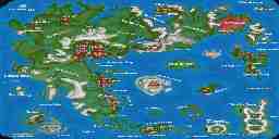 A map of Britannia from Ultima VI but with additional islands adding like Bordermarch, Farthing, and the Isle of Fire.