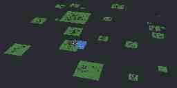 3D models of several towns arranged spatially.