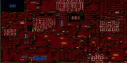 The Ultima VI underground map, but with separate regions outlined in green.