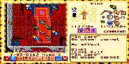 The Avatar in Lord British's throne room, casting Mass Kill as a big fireball springs forth.