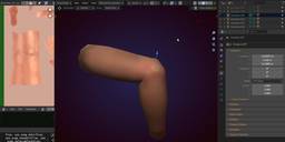 A test leg in a bent knee position.